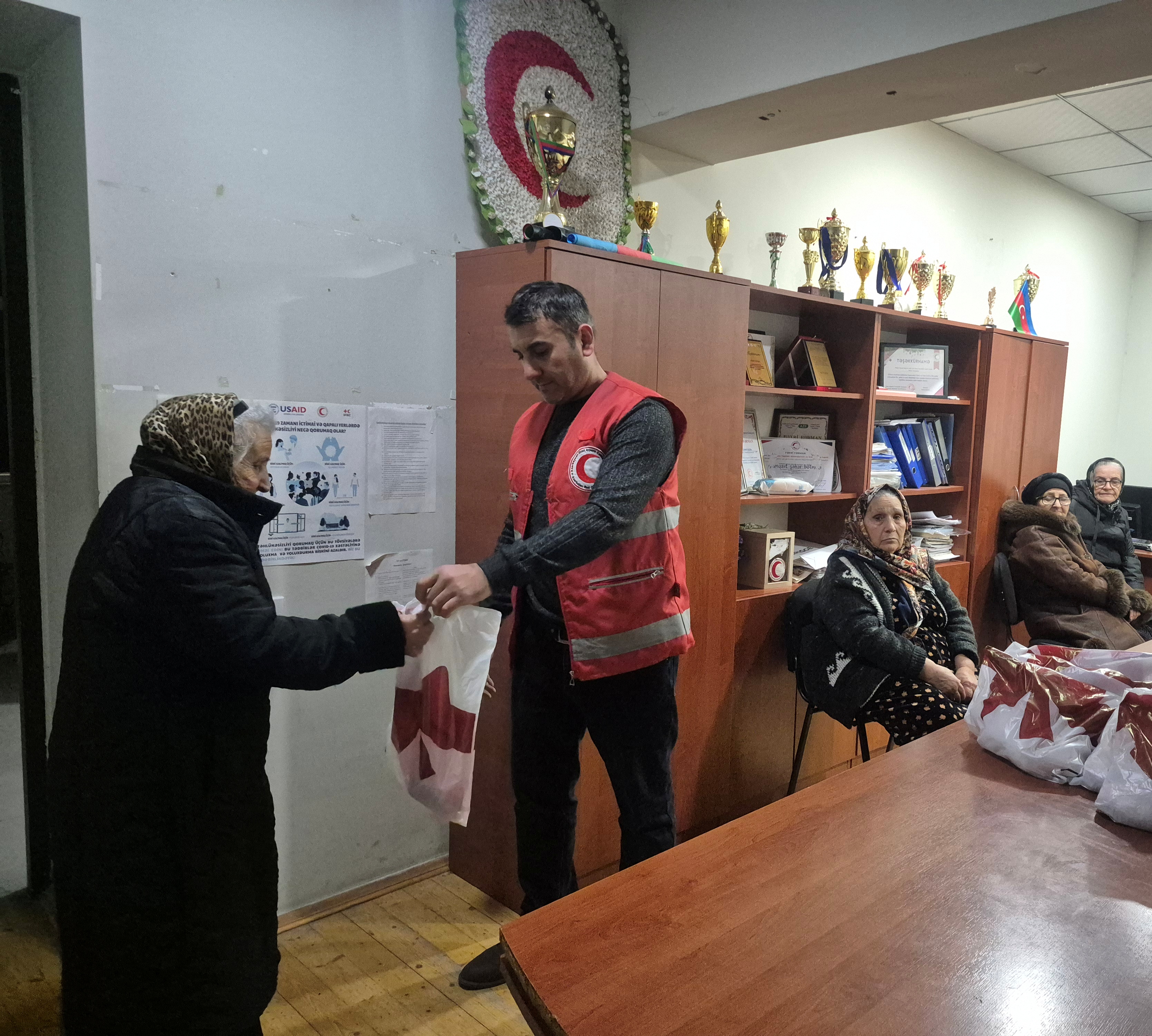  Sumgayit city branch of the Azerbaijan Red Crescent Society distributes sacrificed meat portions  to vulnerable families  